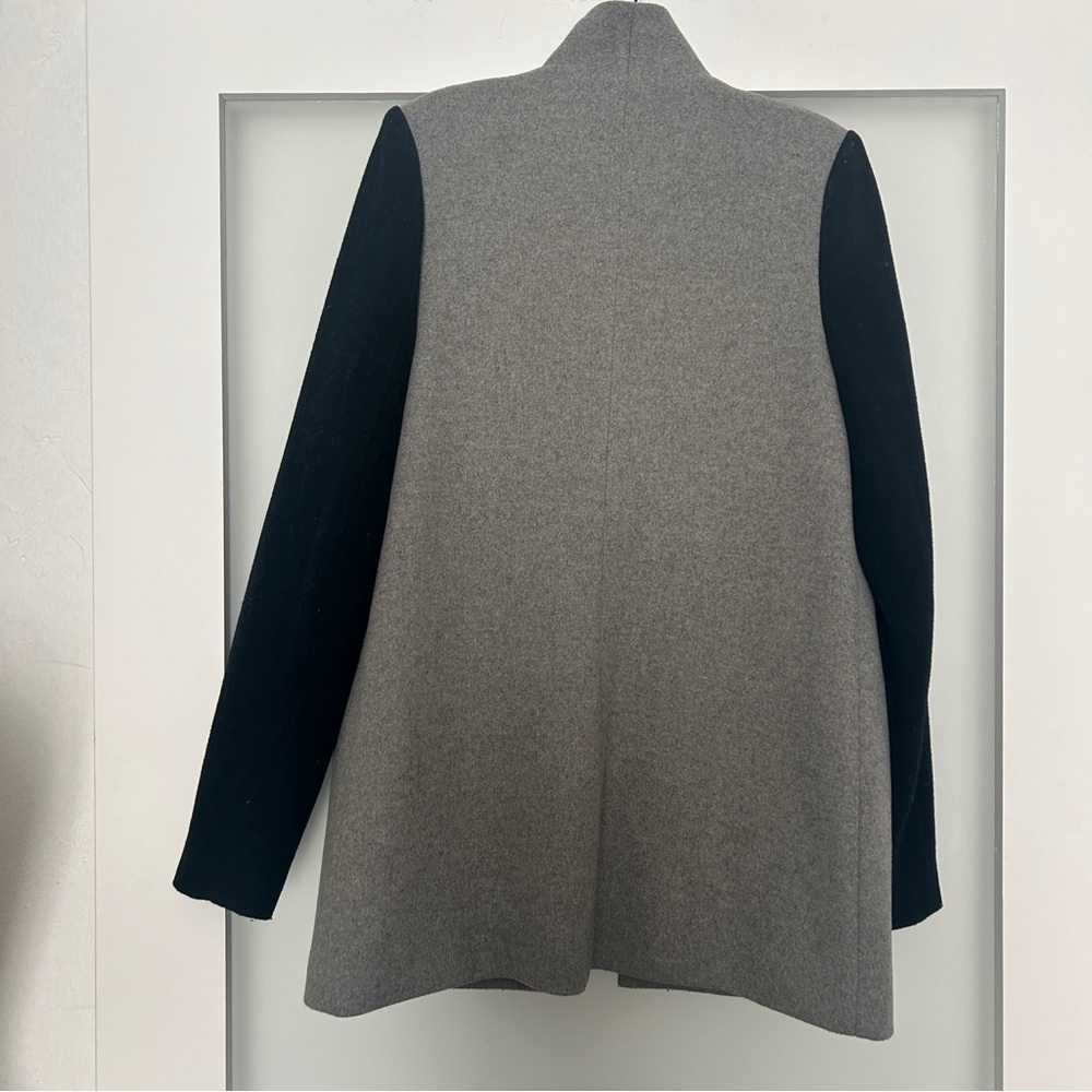 Aryn K black gray color block long coat Small - Picture 7 of 8